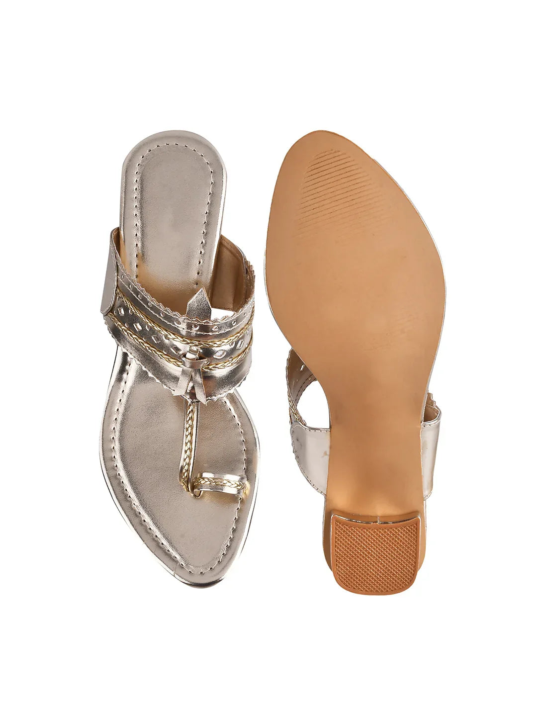 Ethnic Glow Block Heel Sandals