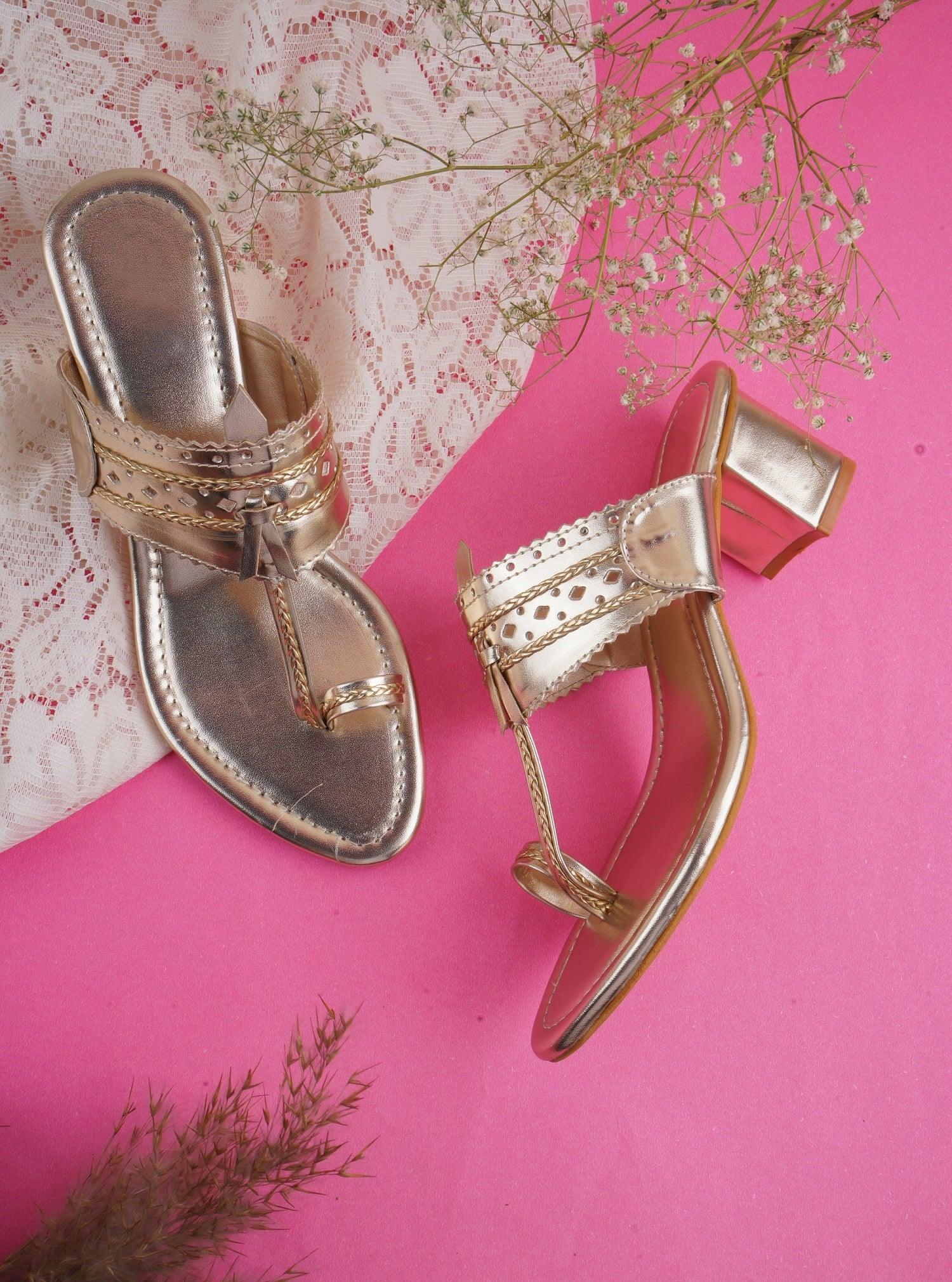 Ethnic Glow Block Heel Sandals
