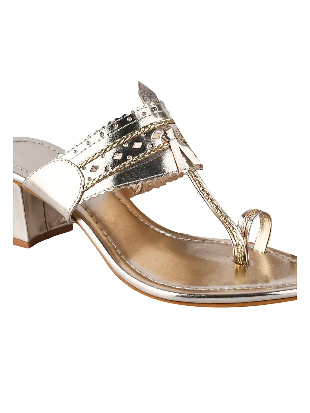 Ethnic Glow Block Heel Sandals