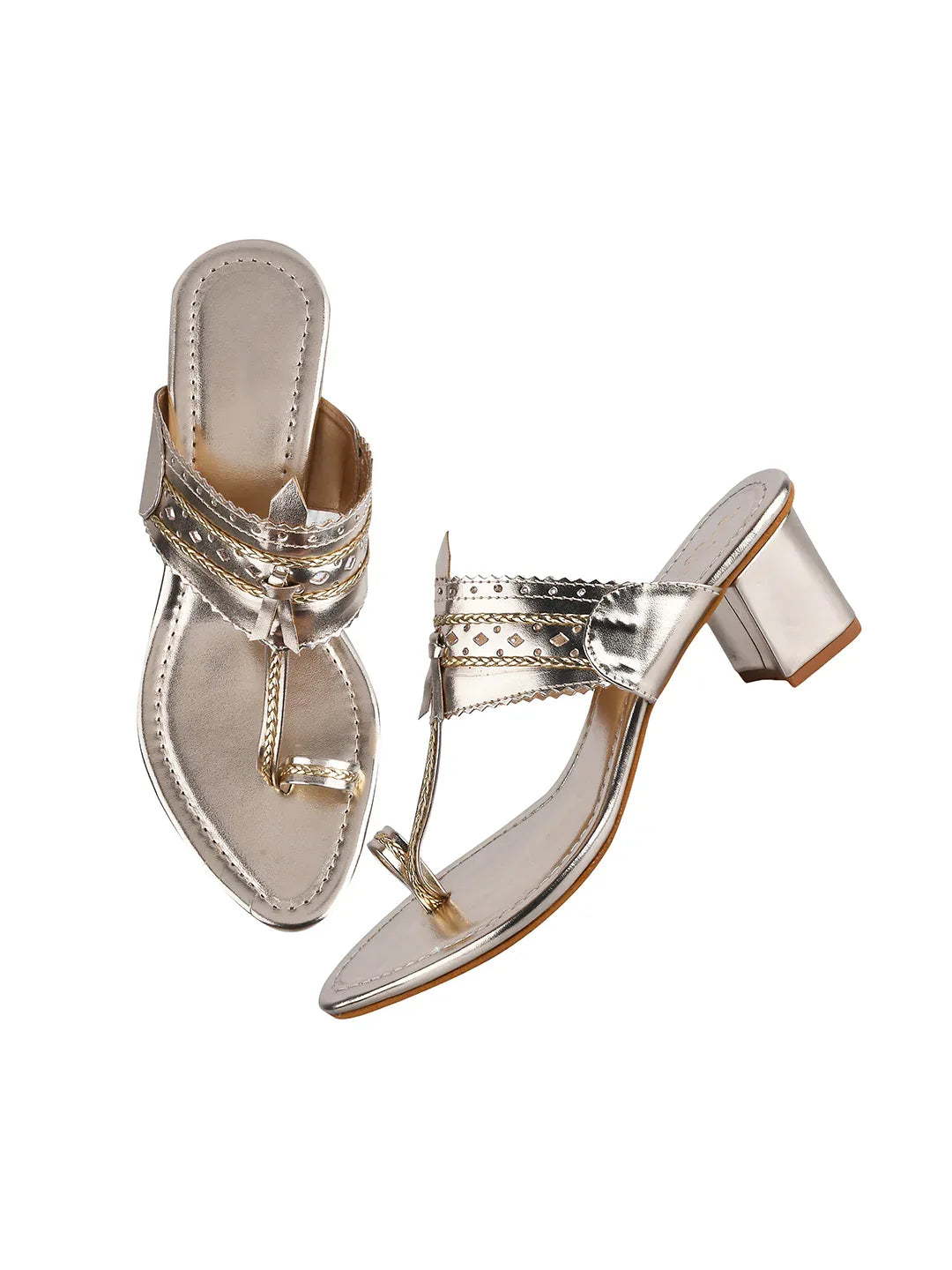 Ethnic Glow Block Heel Sandals