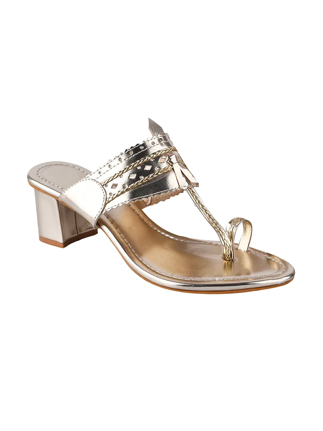 Ethnic Glow Block Heel Sandals
