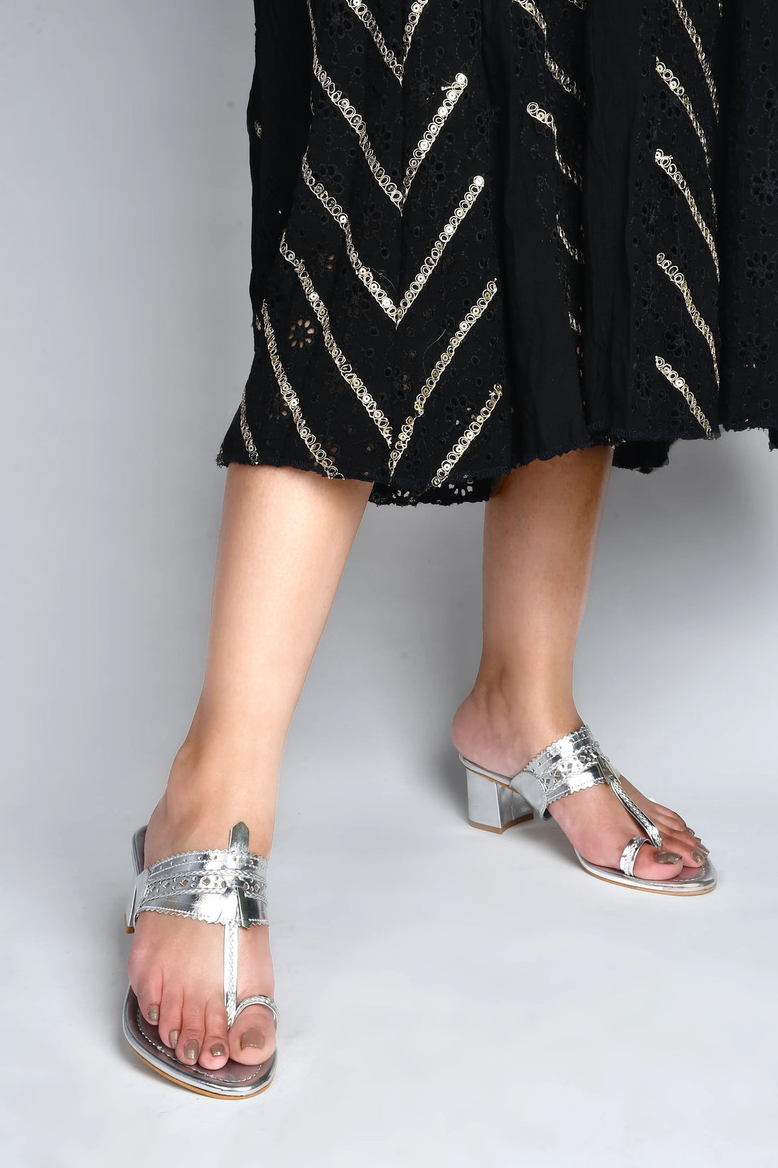 Ethnic Glow Block Heel Sandals