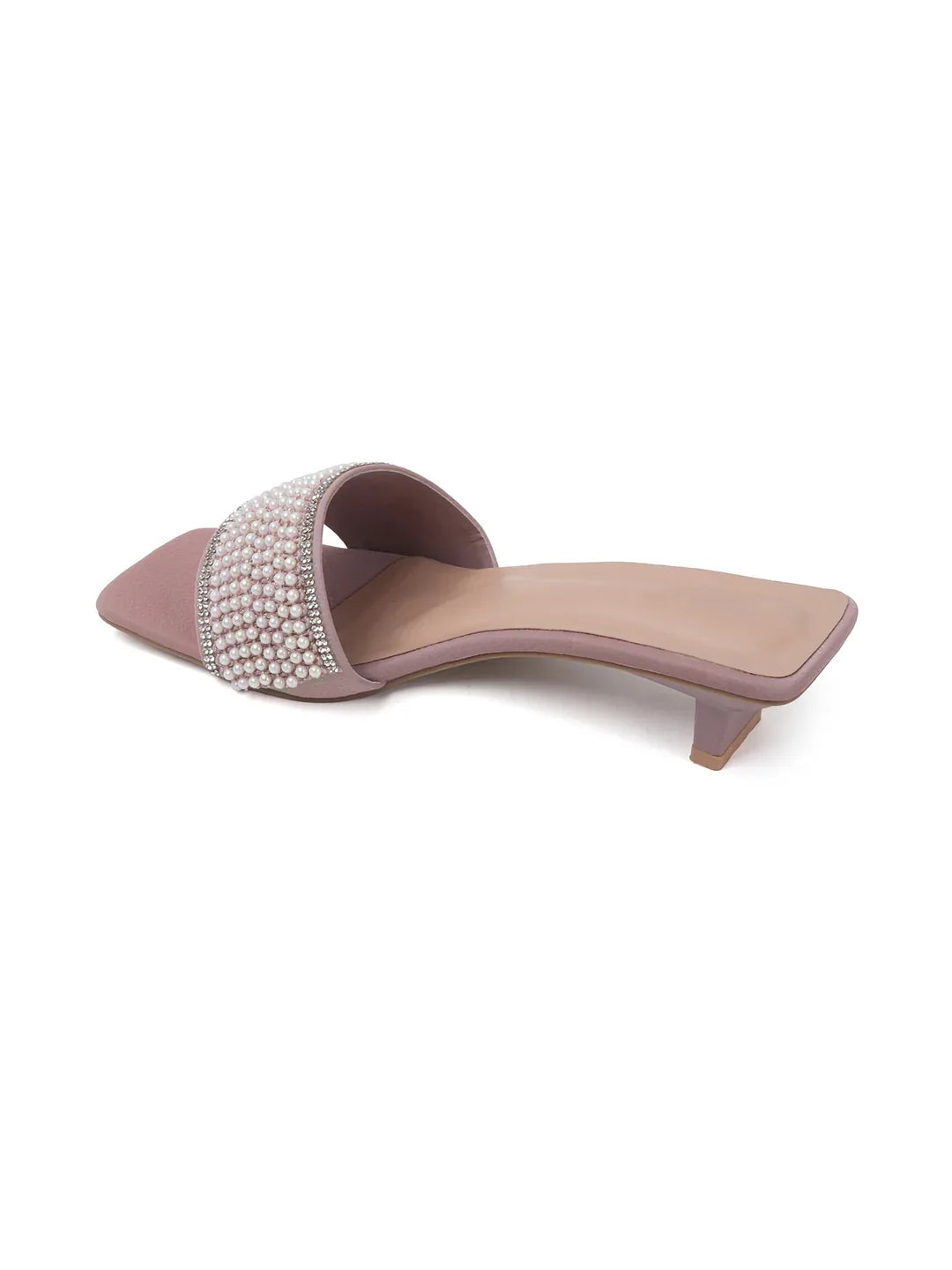 Chic Textured Strap Slip-On Heels
