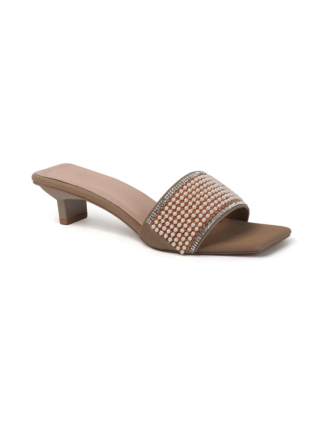 Chic Textured Strap Slip-On Heels