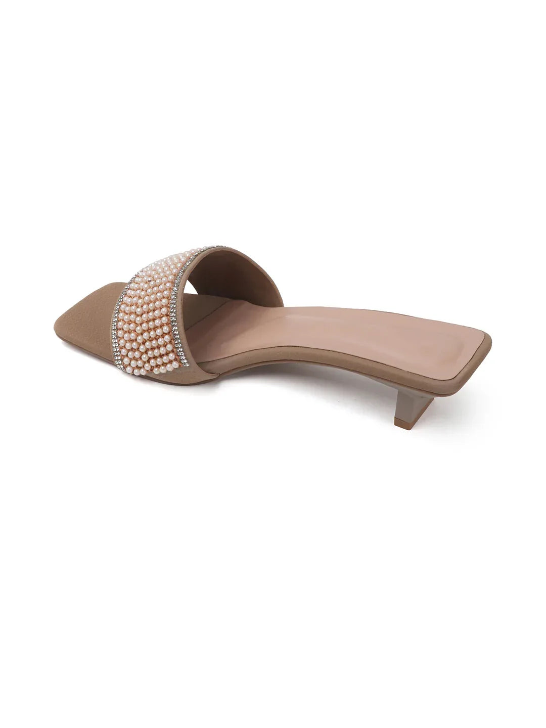 Chic Textured Strap Slip-On Heels