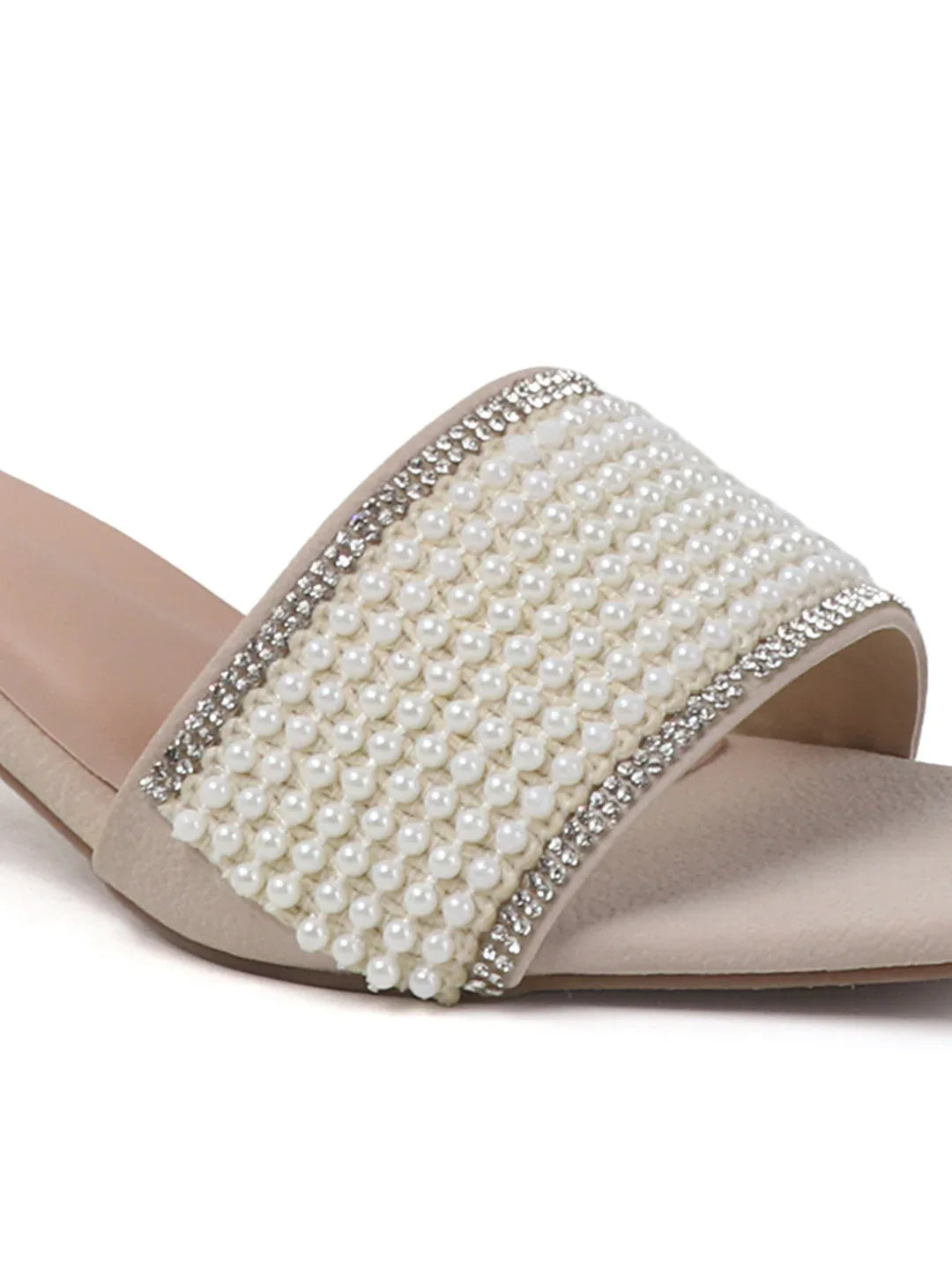 Chic Textured Strap Slip-On Heels