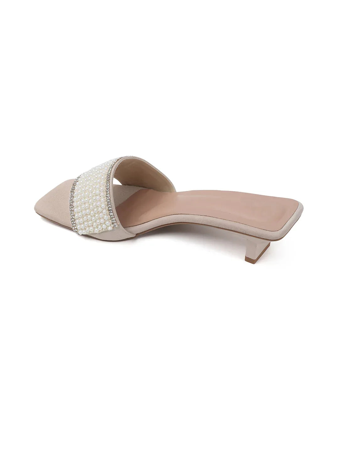 Chic Textured Strap Slip-On Heels