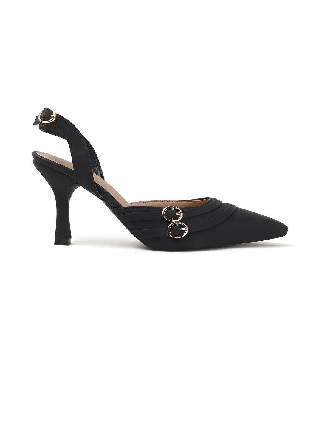 Elegant Pointed Toe Mid Heel Slingbacks