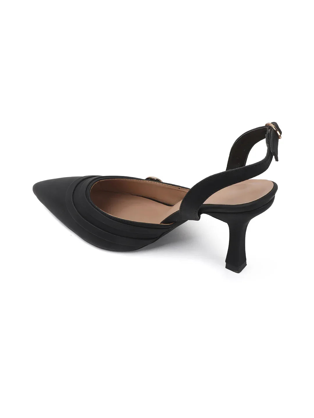 Elegant Pointed Toe Mid Heel Slingbacks