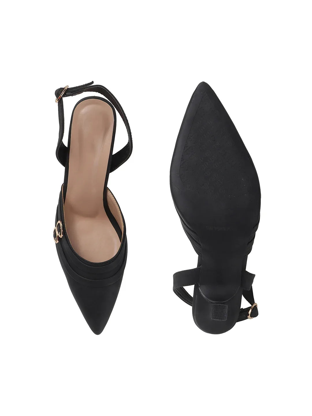 Elegant Pointed Toe Mid Heel Slingbacks