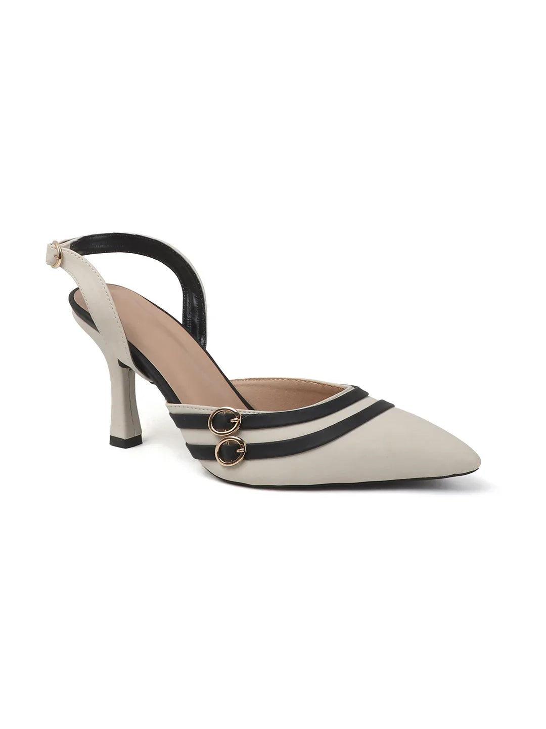 Elegant Pointed Toe Mid Heel Slingbacks