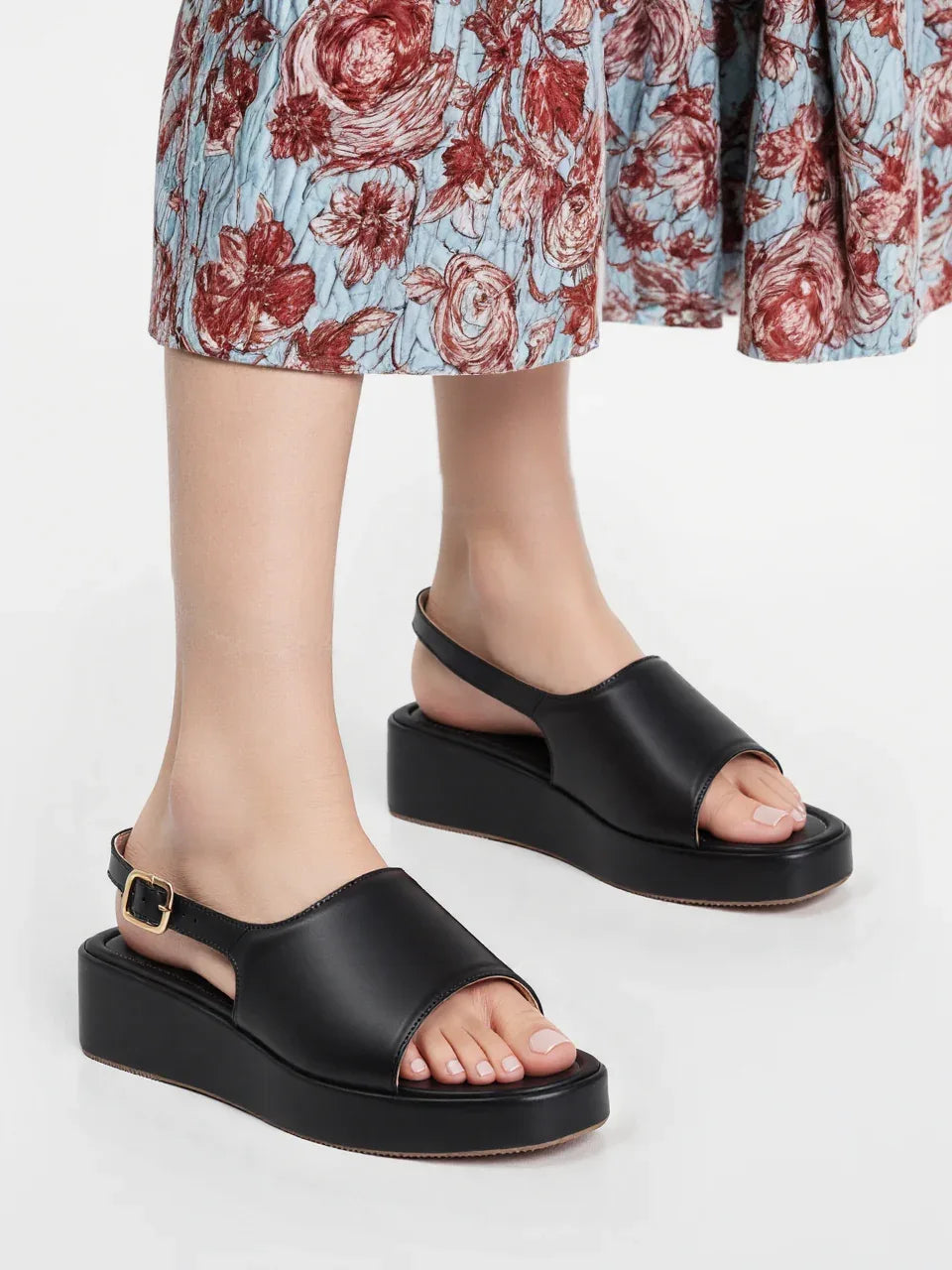Classic Open-Toe Slingback Wedges