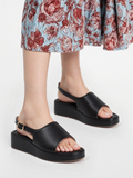 Classic Open-Toe Slingback Wedges