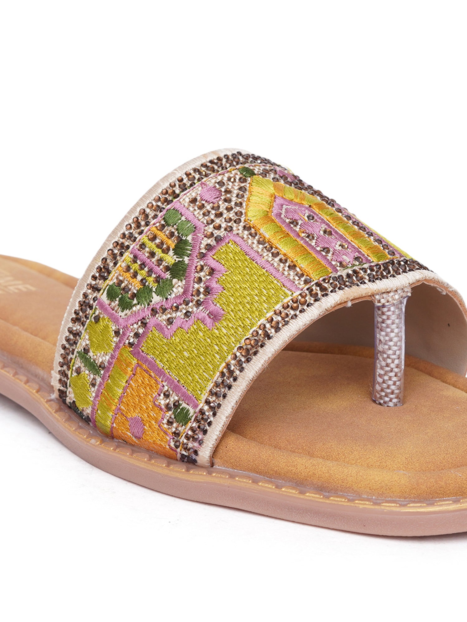 Boho Desi thread Embroidered Flats