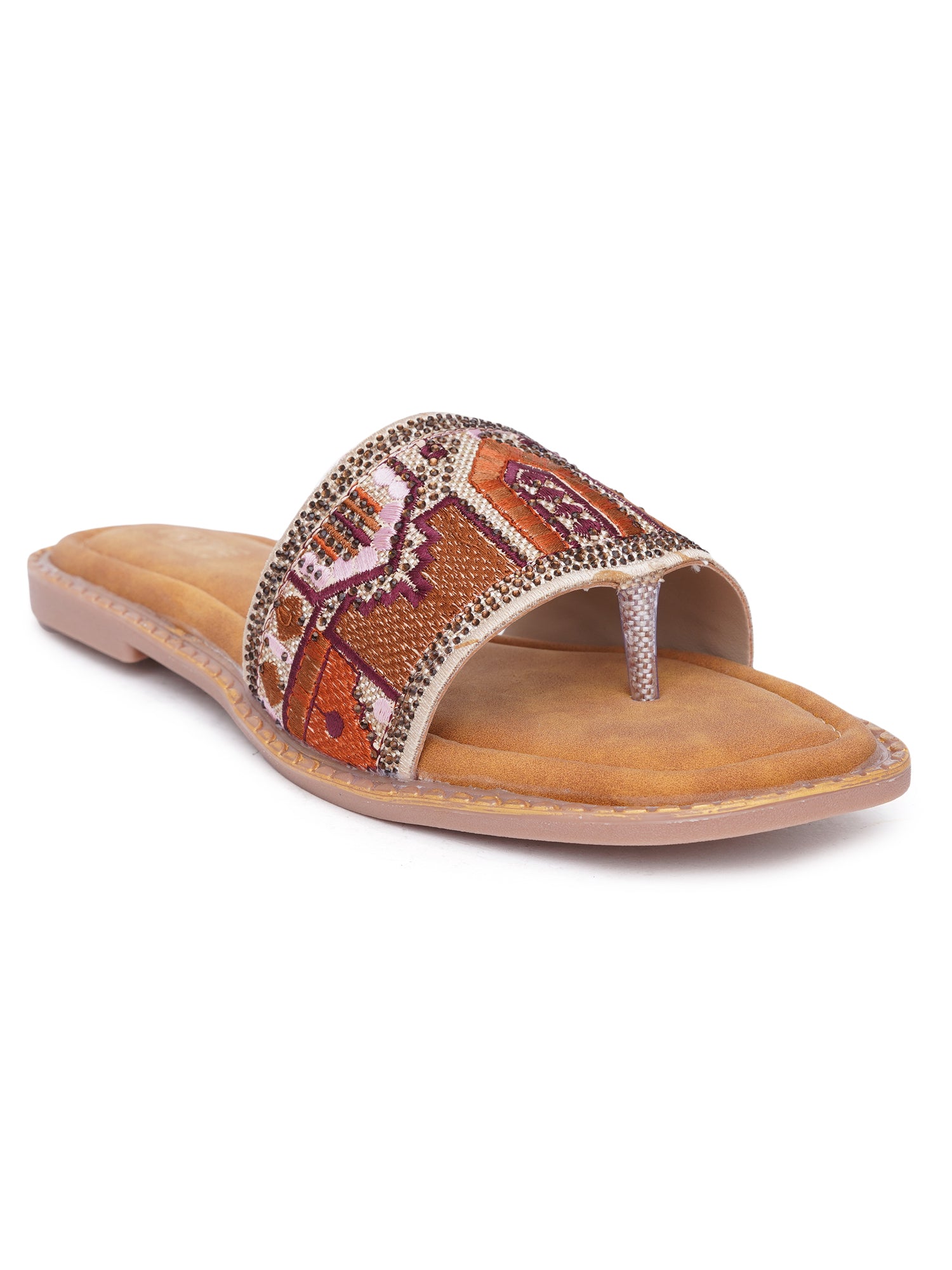 Boho Desi thread Embroidered Flats
