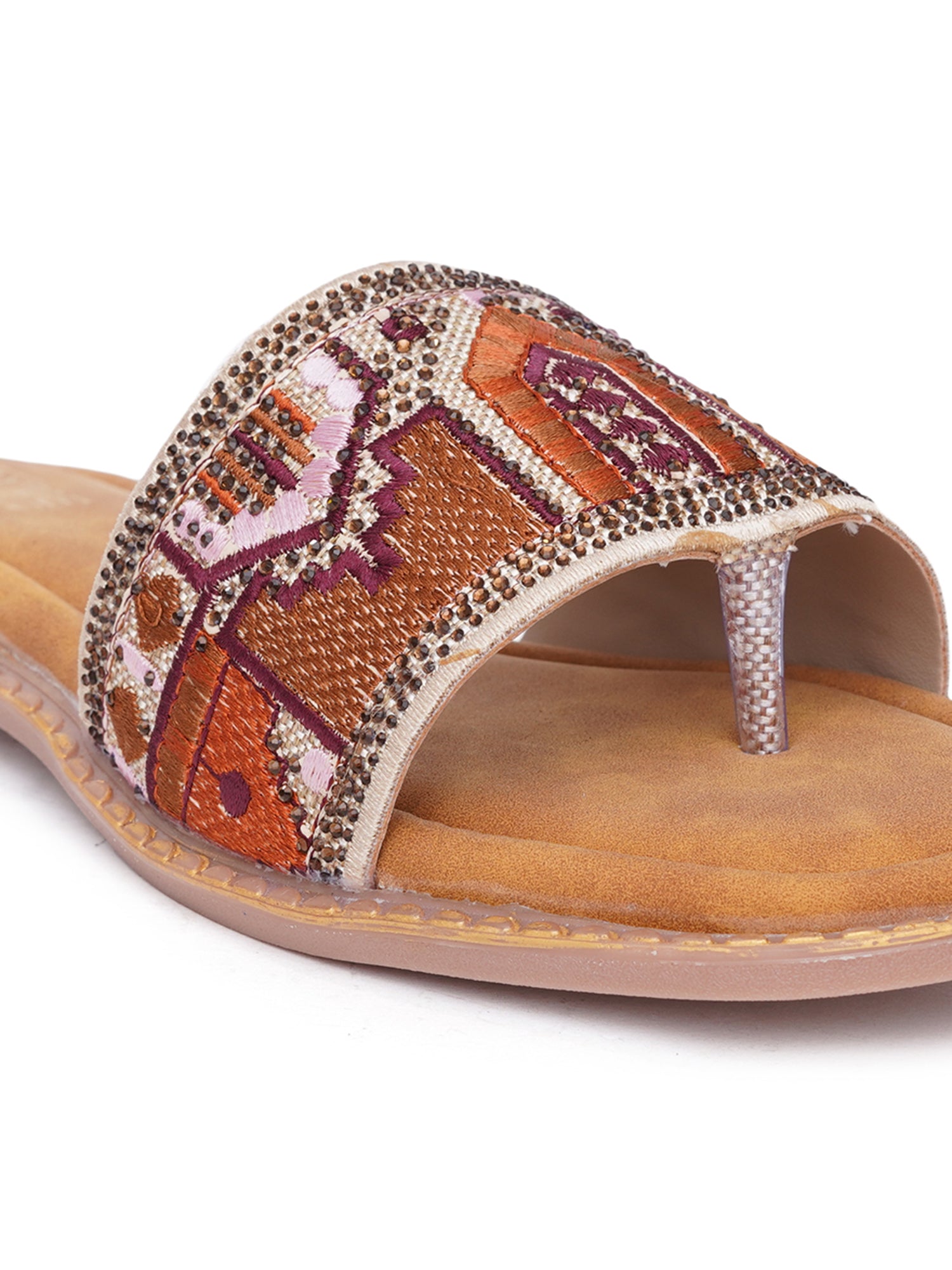 Boho Desi thread Embroidered Flats