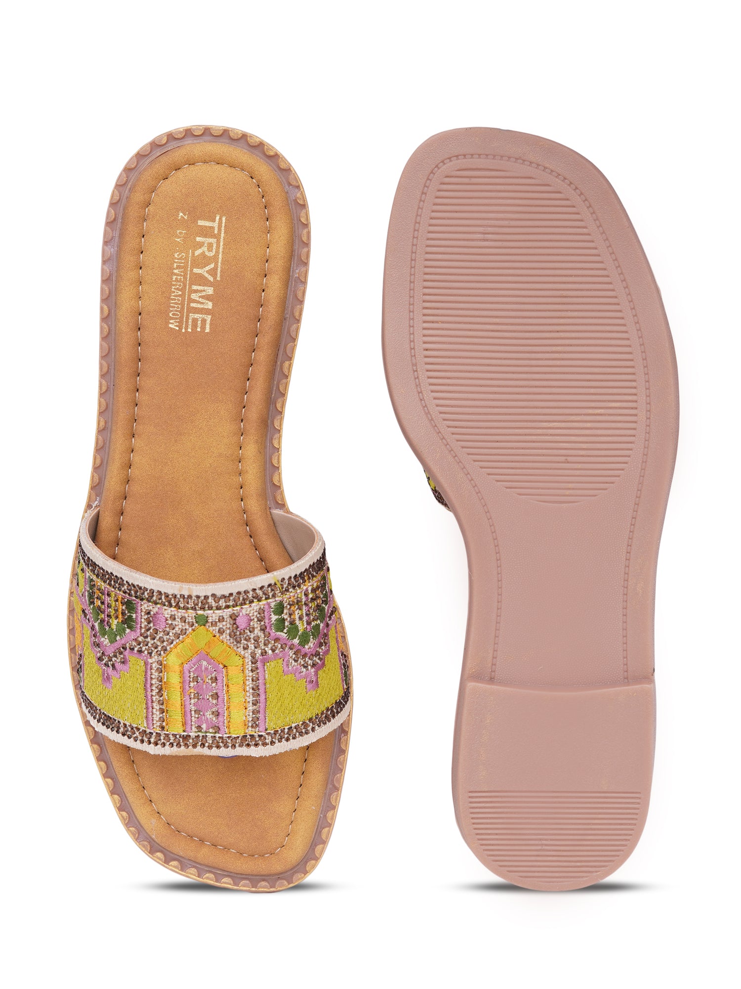 Boho Desi thread Embroidered Flats