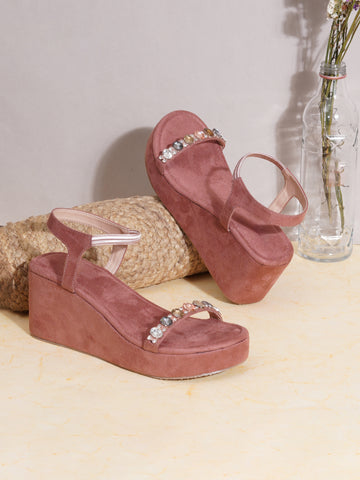 Glam Embellished Wedge Heels