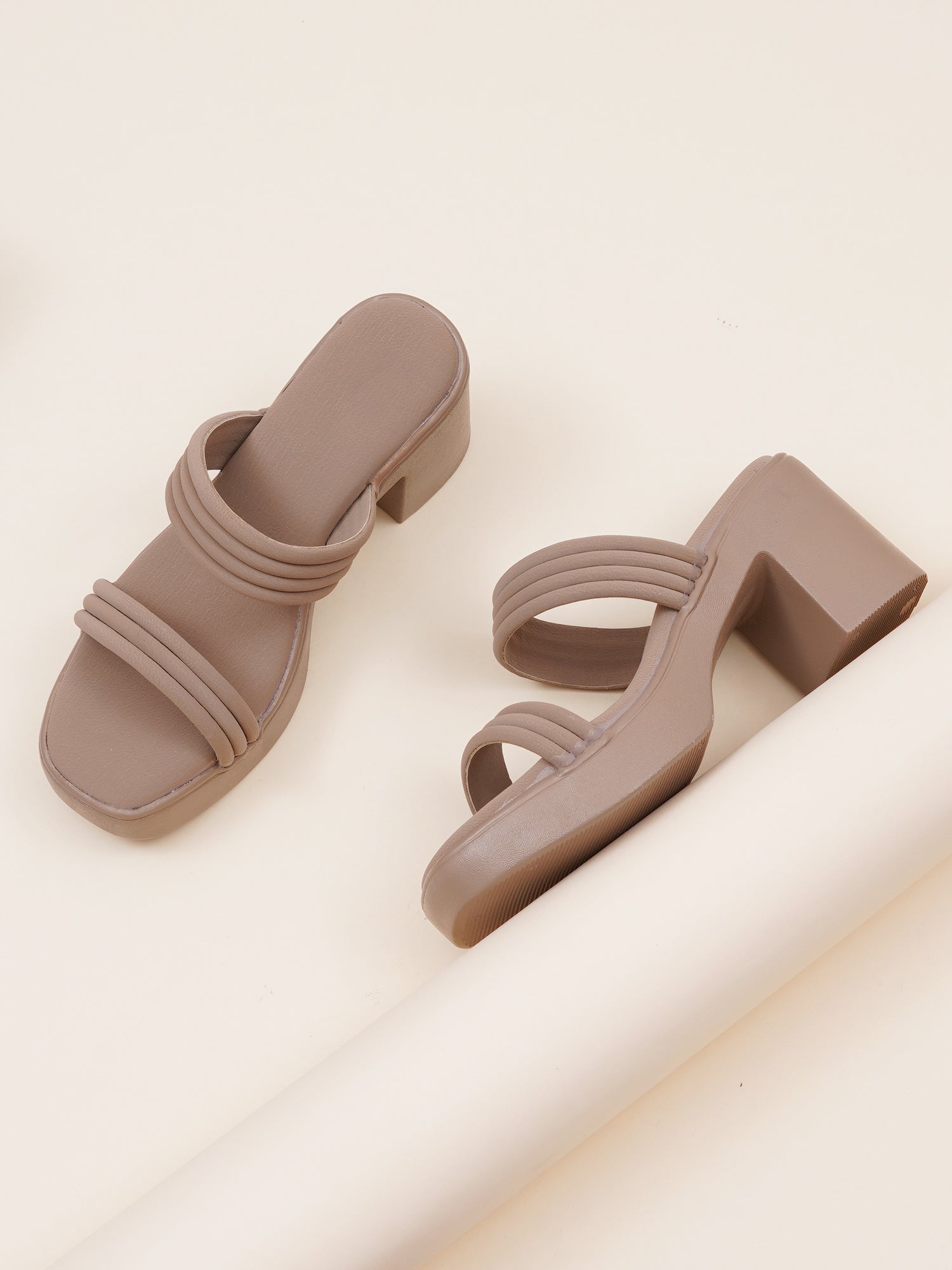 Trendy Padded Double-Strap Block Heel Sandals