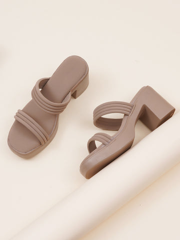 Trendy Padded Double-Strap Block Heel Sandals