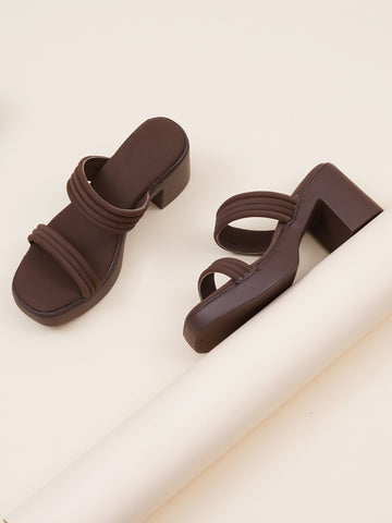 Trendy Padded Double-Strap Block Heel Sandals