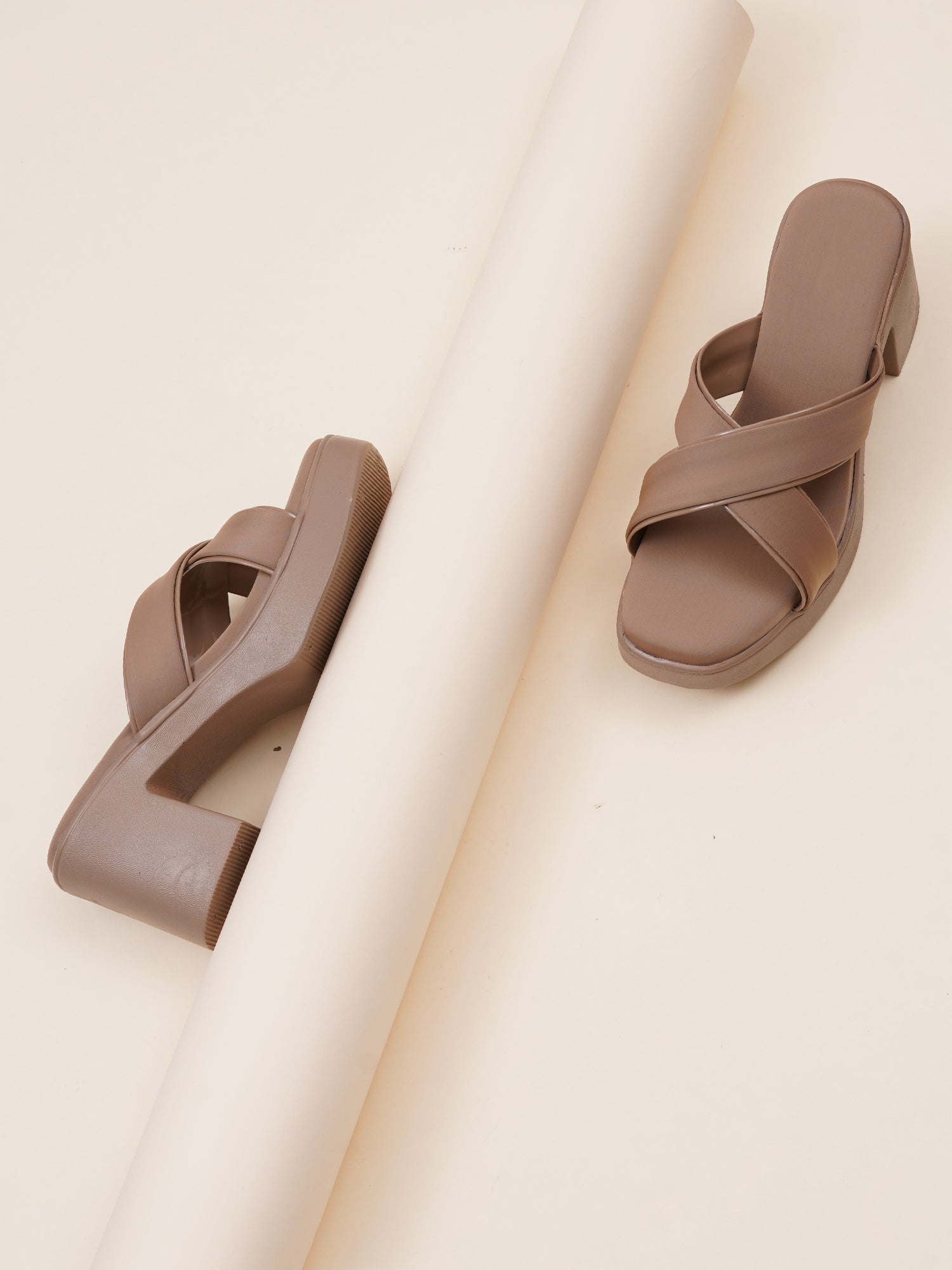 Stylish Cross-Strap Block Heel Sandals