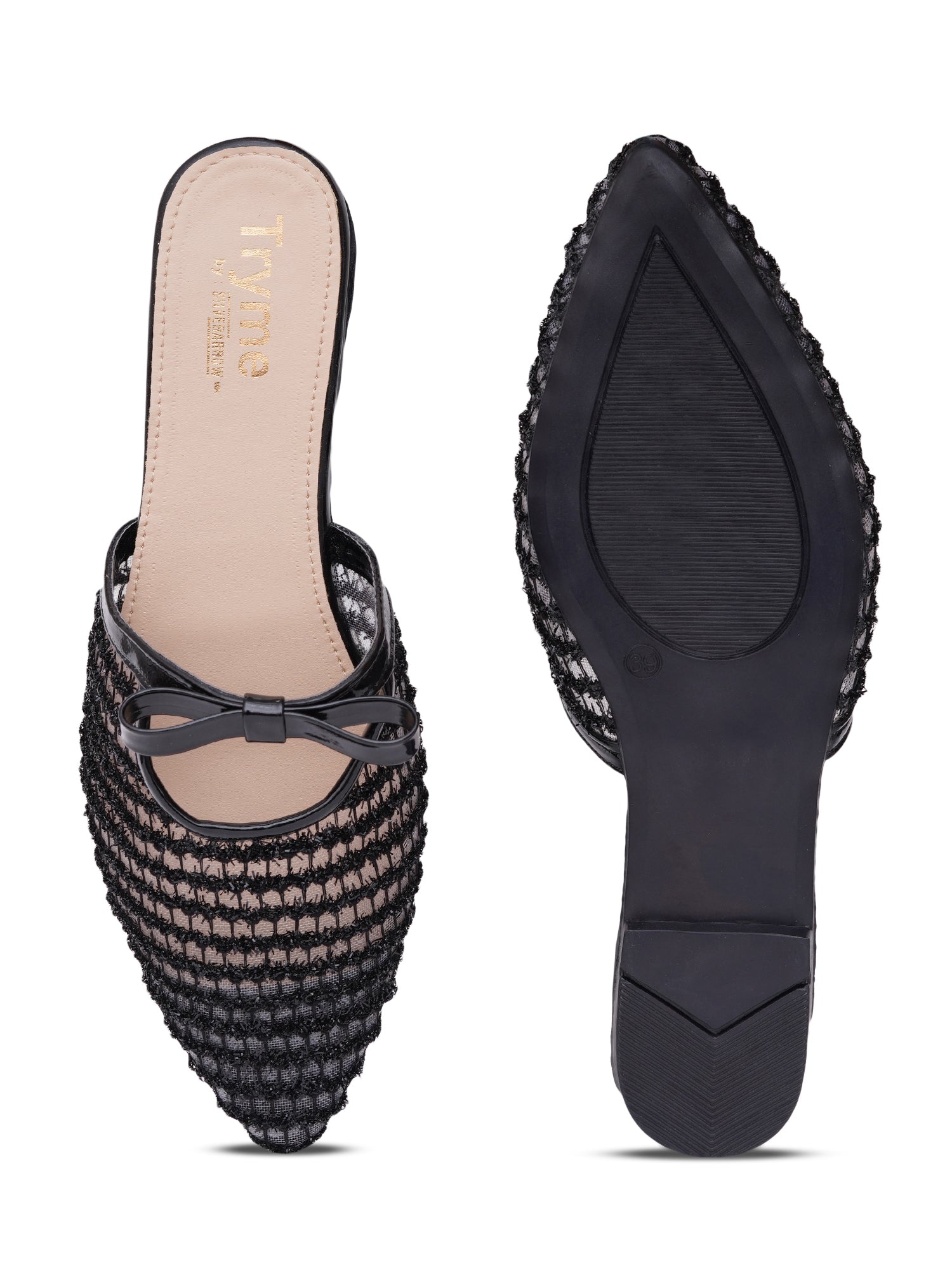Casual Textured Pointed Toe Mule
