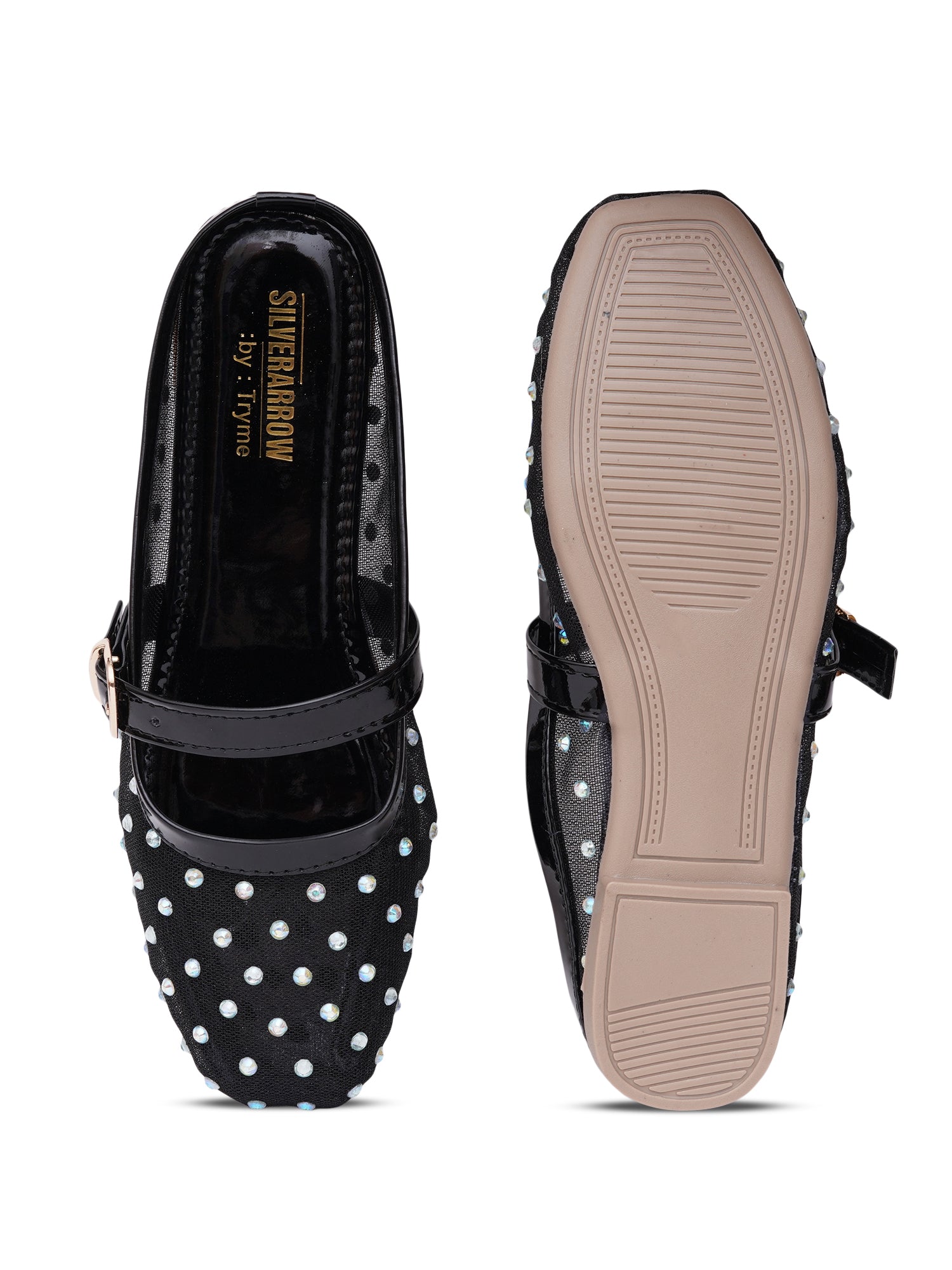 Embellished Square Toe Mary Jane Mule