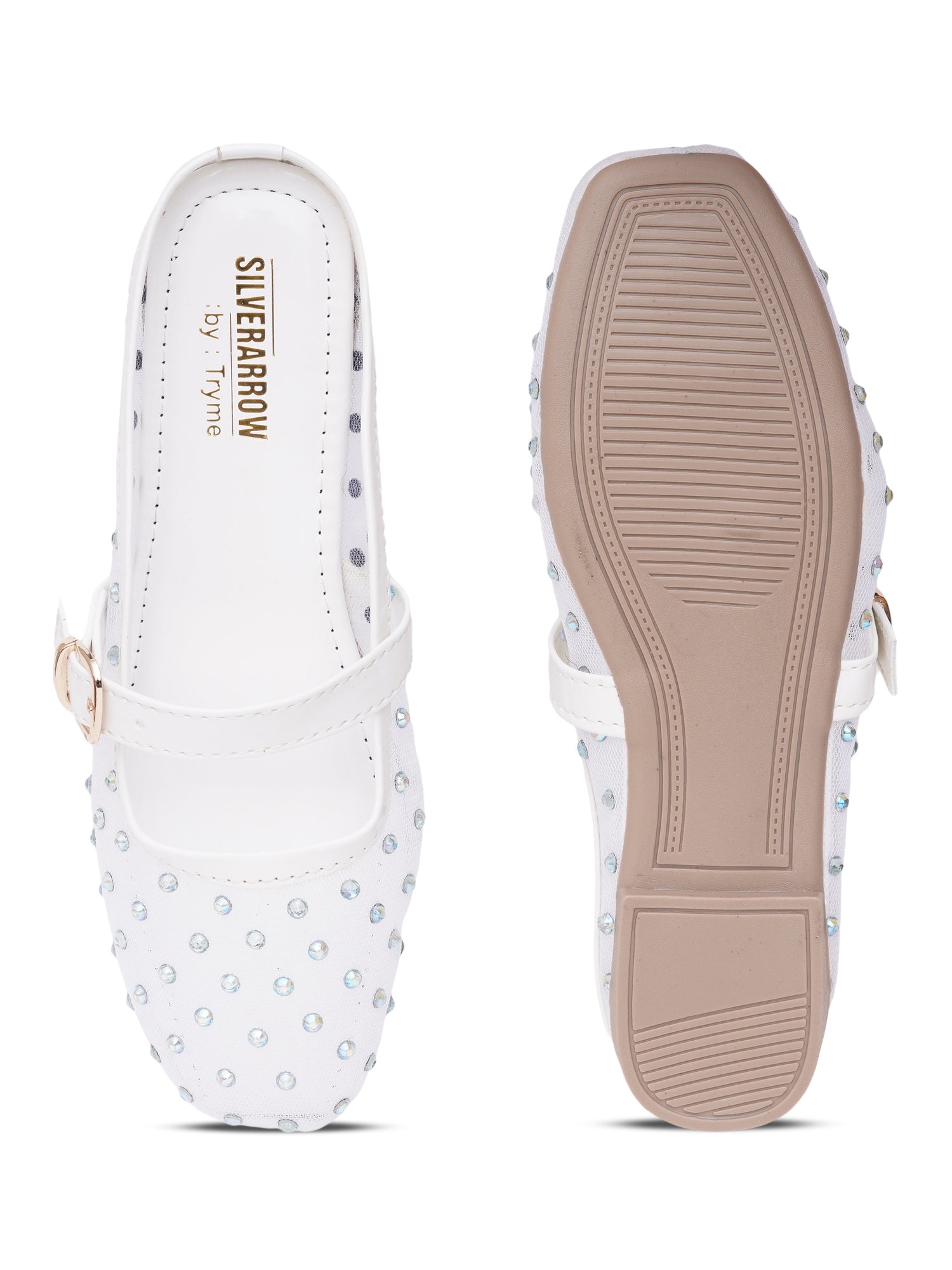 Embellished Square Toe Mary Jane Mule