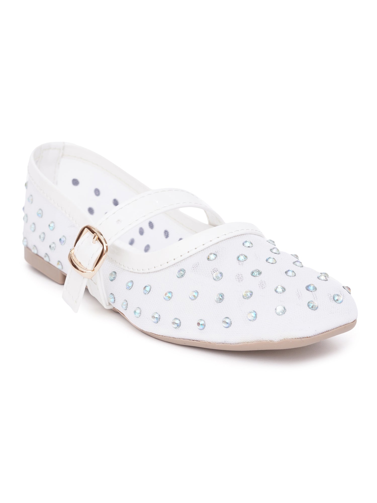 Verstyle Embellished Mary Jane Ballet Flats