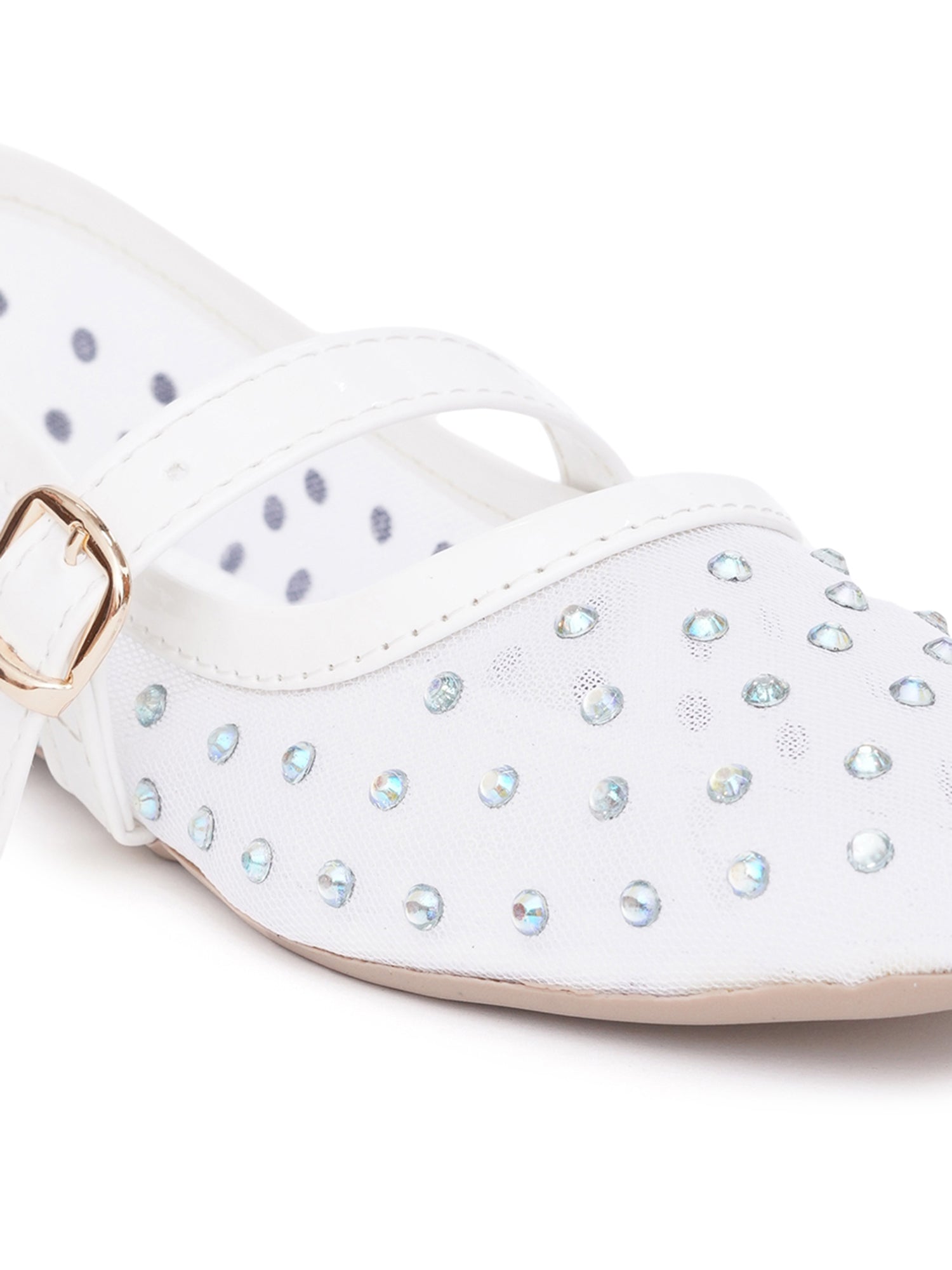 Verstyle Embellished Mary Jane Ballet Flats