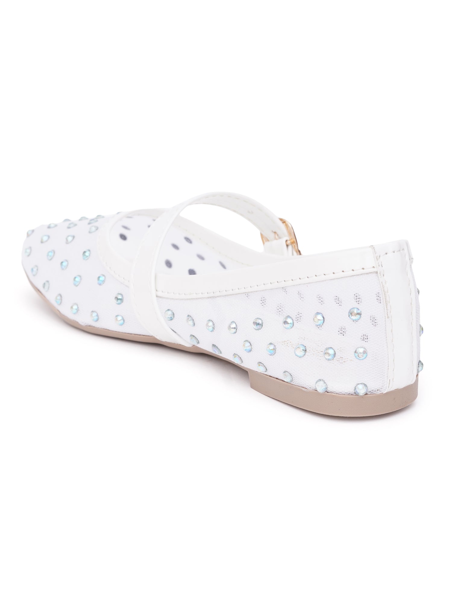 Verstyle Embellished Mary Jane Ballet Flats