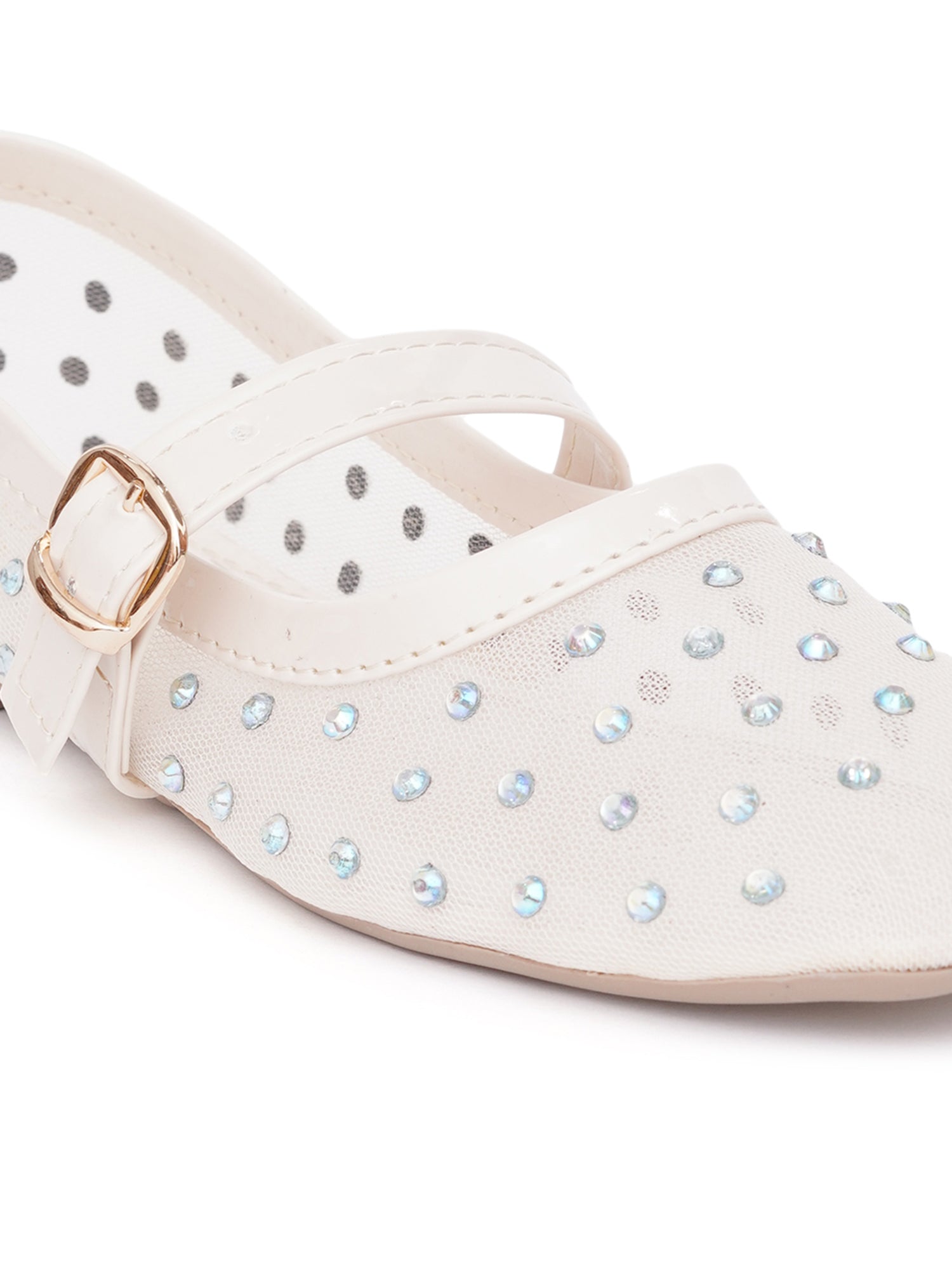 Verstyle Embellished Mary Jane Ballet Flats