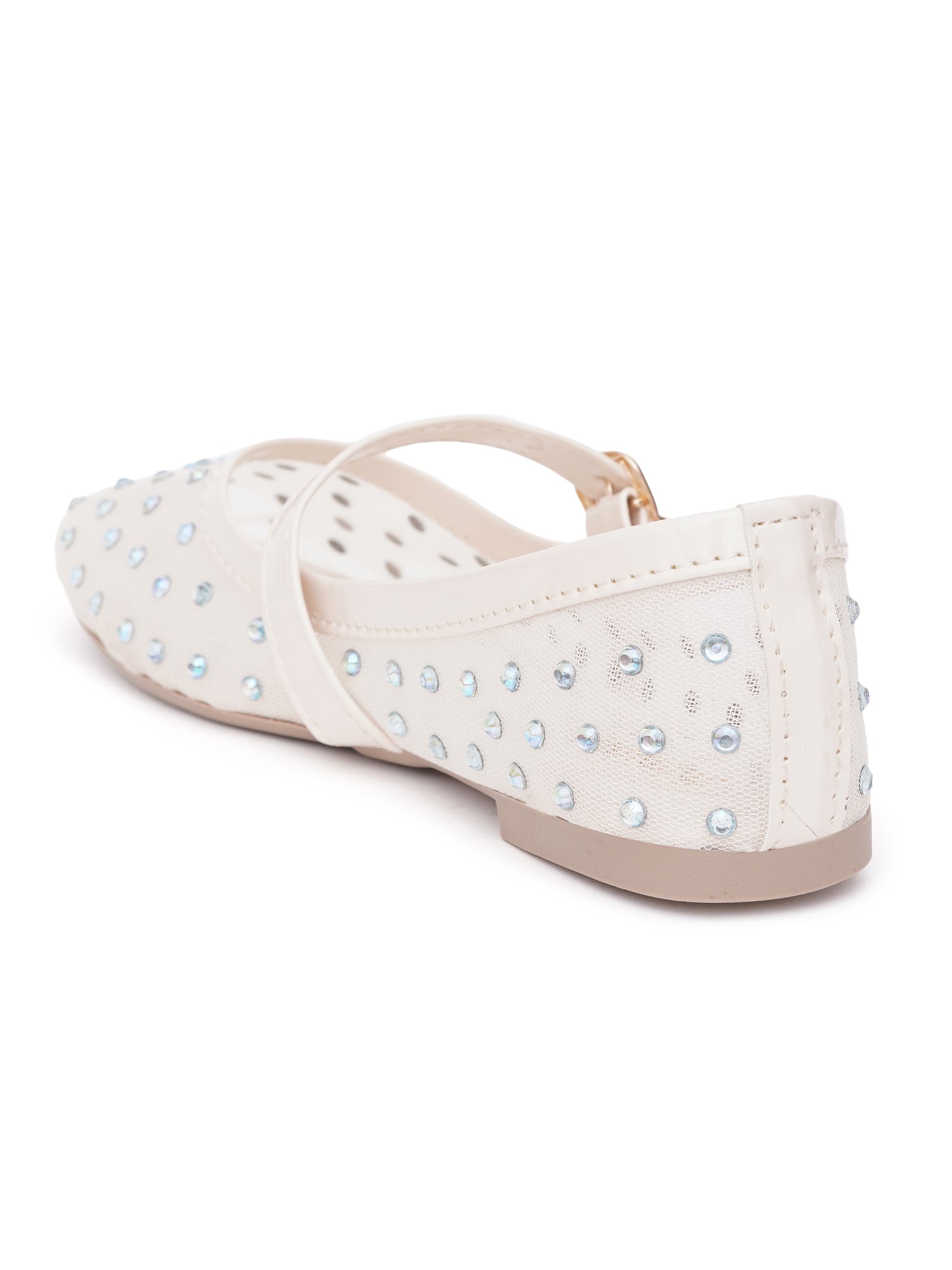 Verstyle Embellished Mary Jane Ballet Flats