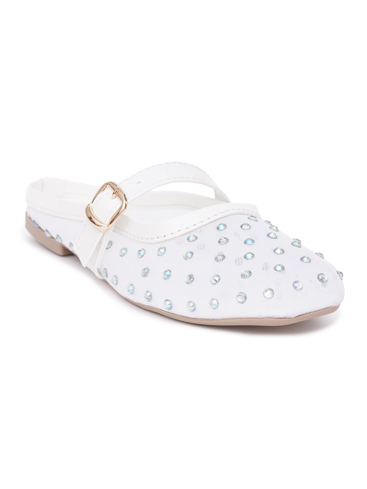 Embellished Square Toe Mary Jane Mule