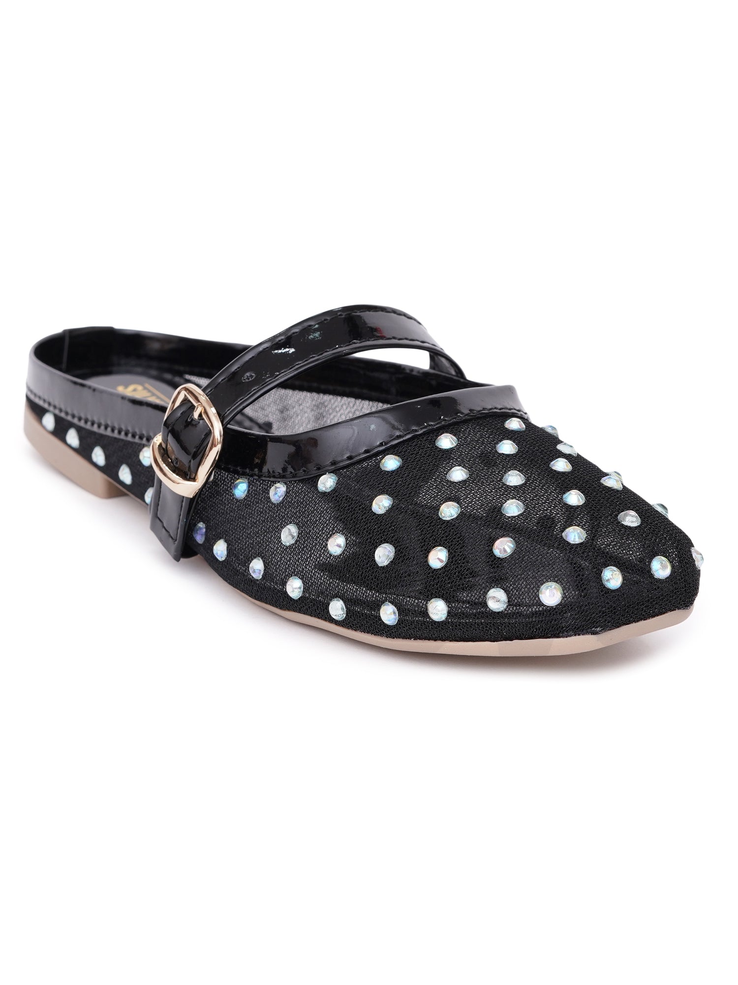 Embellished Square Toe Mary Jane Mule