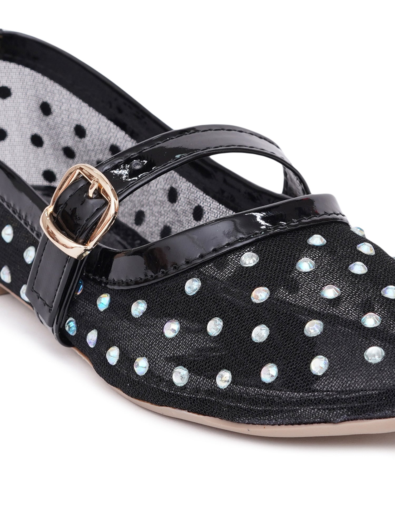 Verstyle Embellished Mary Jane Ballet Flats
