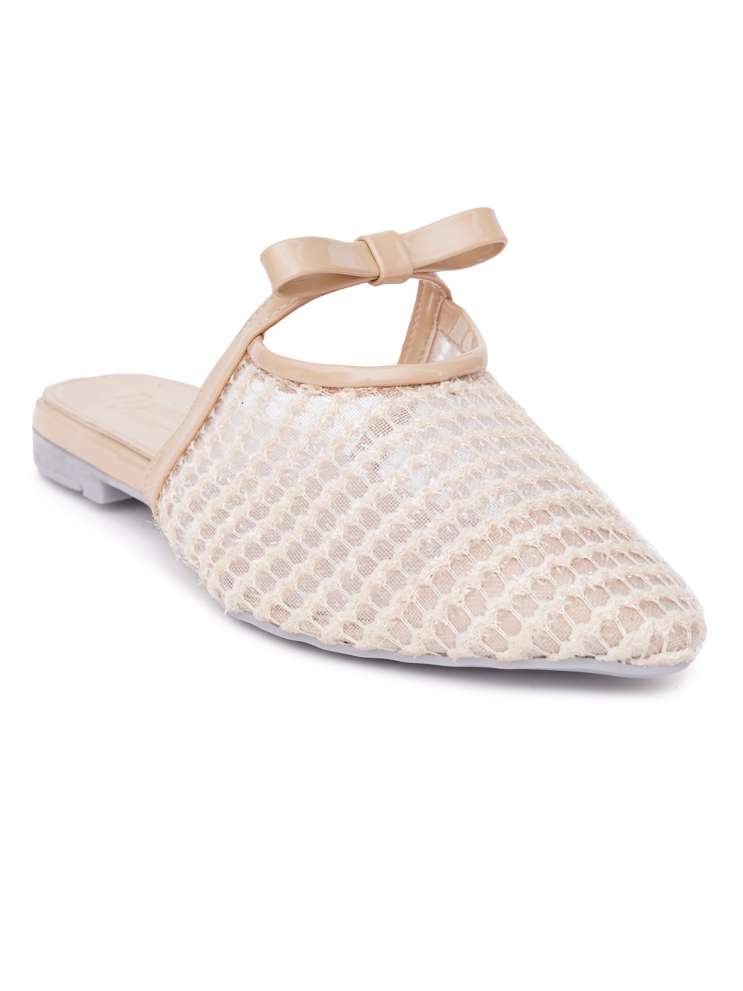 Casual Textured Pointed Toe Mule