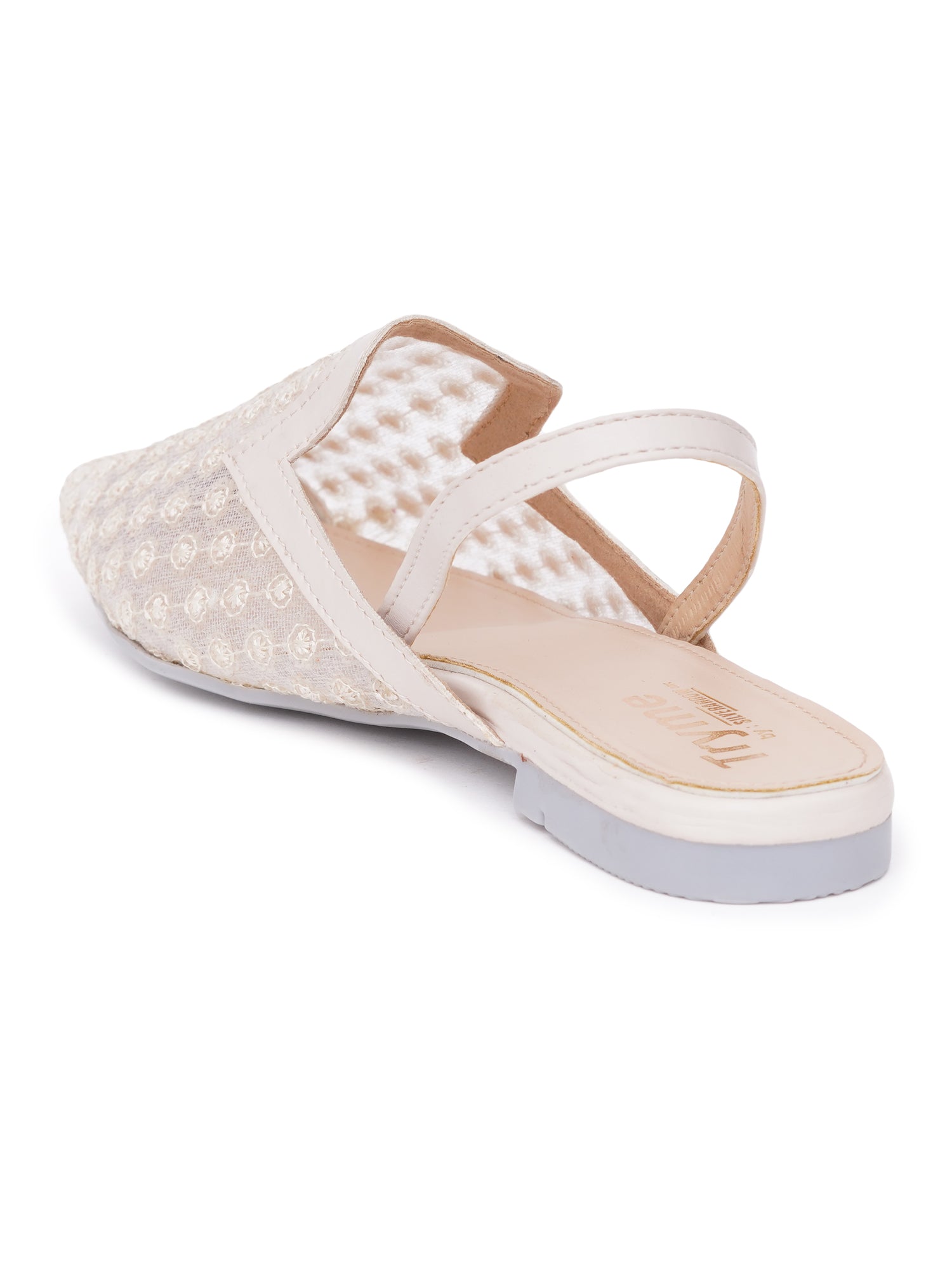 Embellished Pointed Toe Slingback Mules