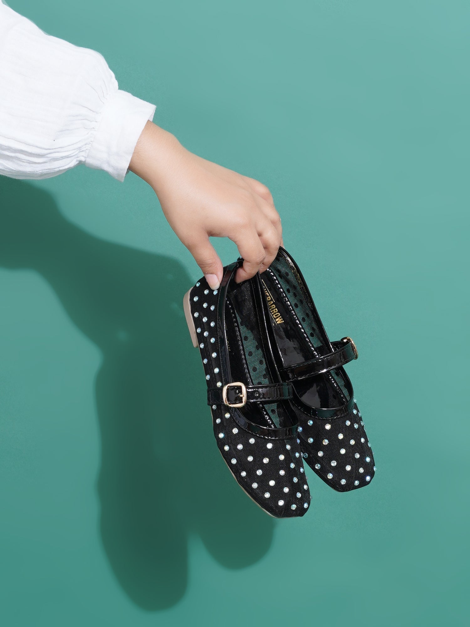 Verstyle Embellished Mary Jane Ballet Flats