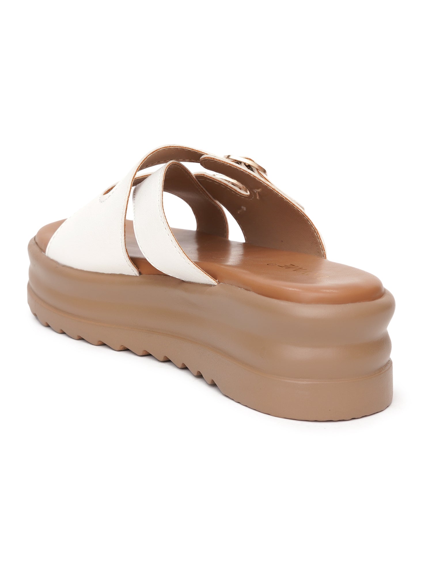 Elegent Double Buckle Comfort Platform Slides