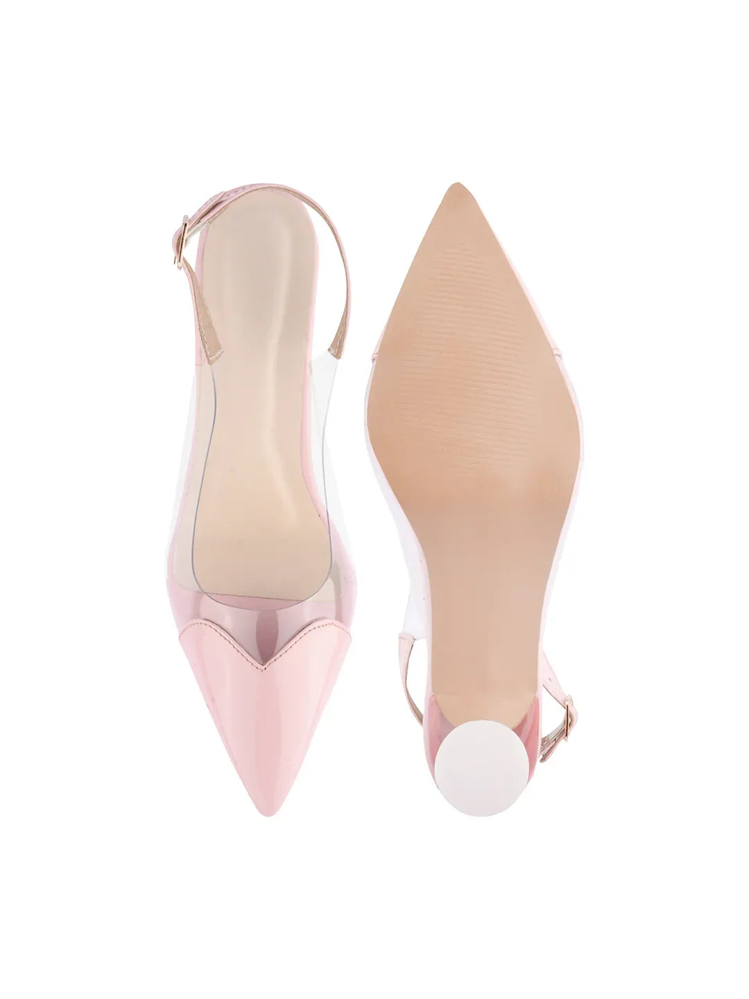 Modern Glass Finish Slingback Heels