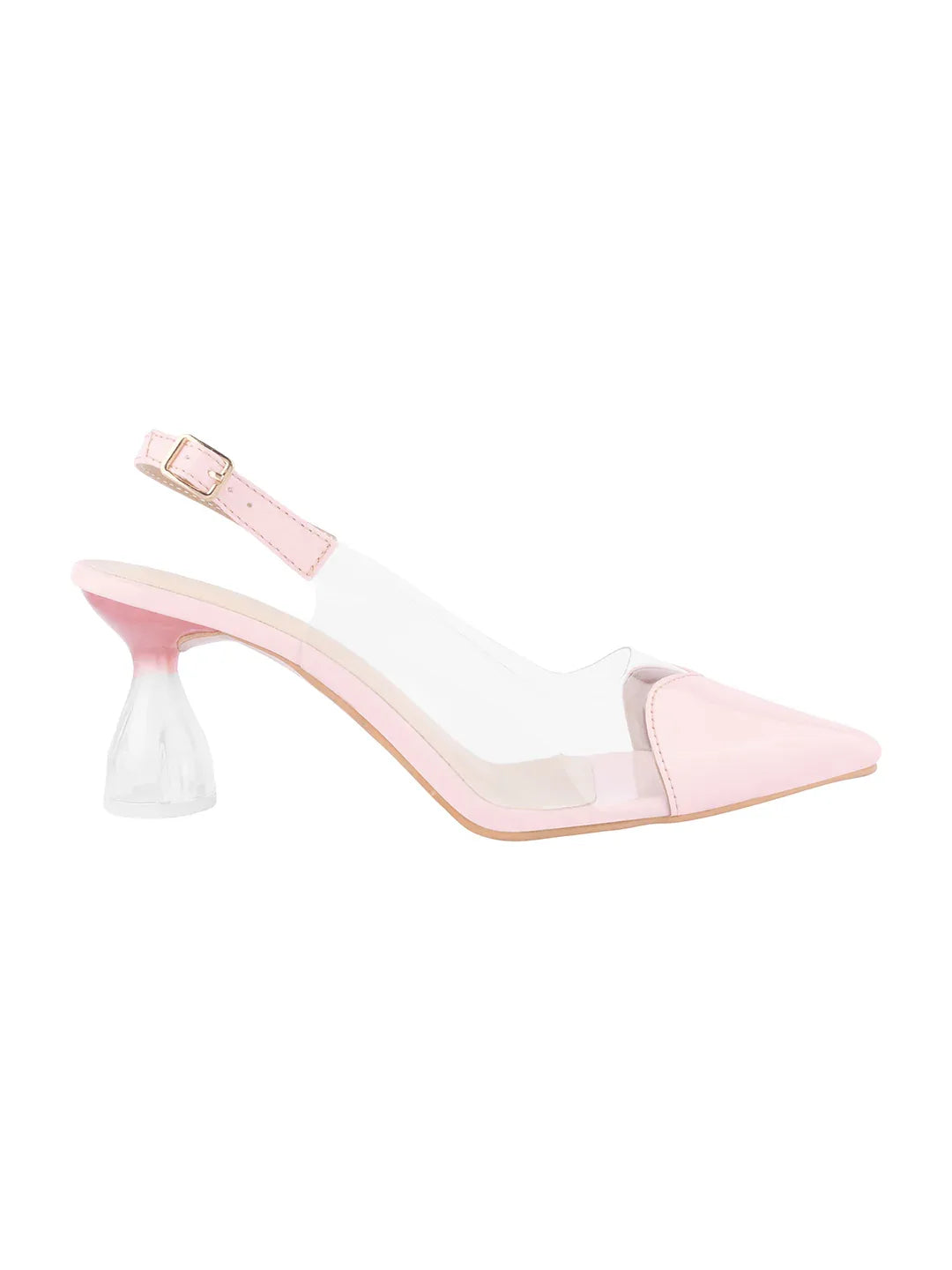 Modern Glass Finish Slingback Heels