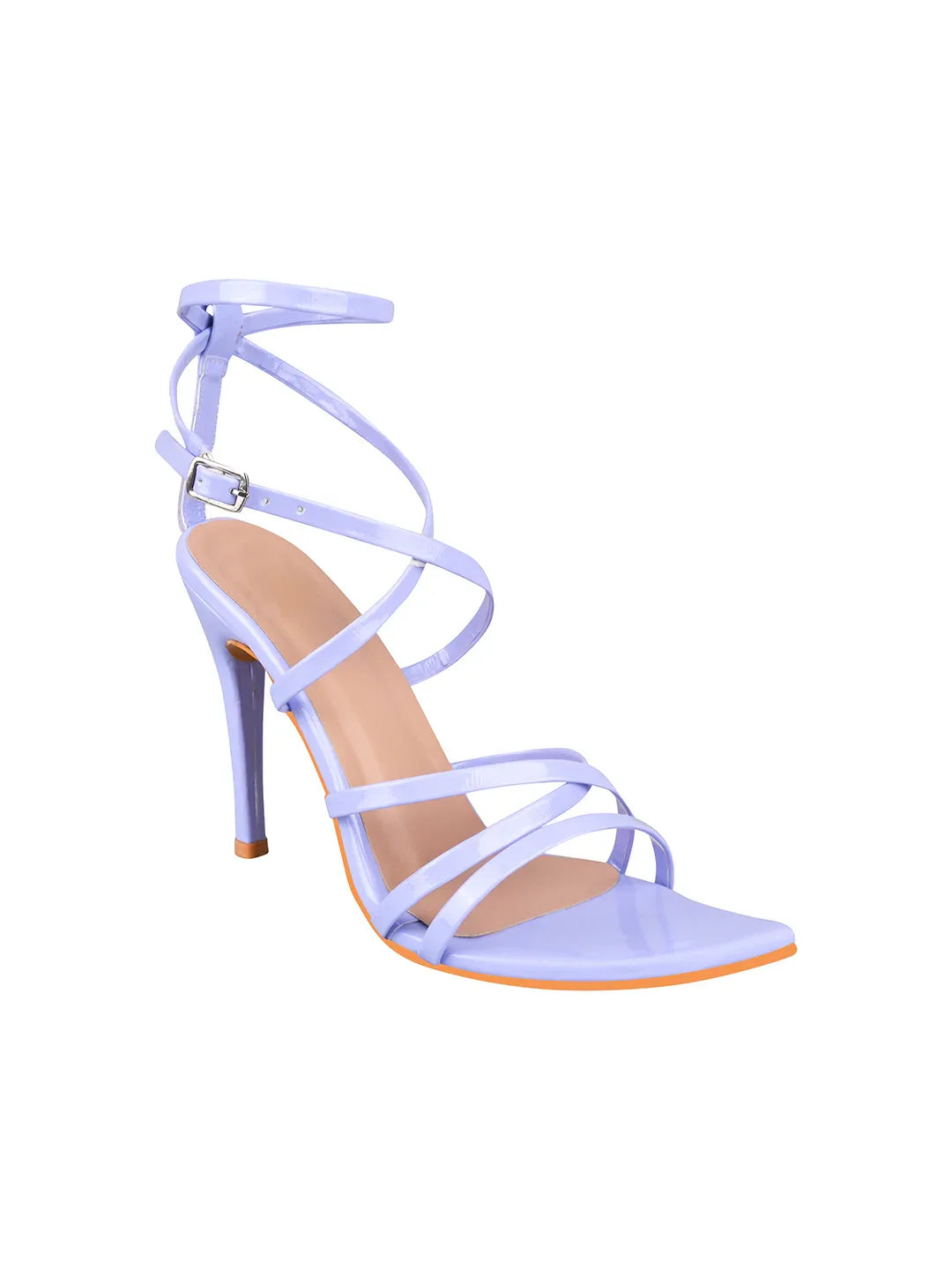Crimson Cross-Strap Stiletto Heels