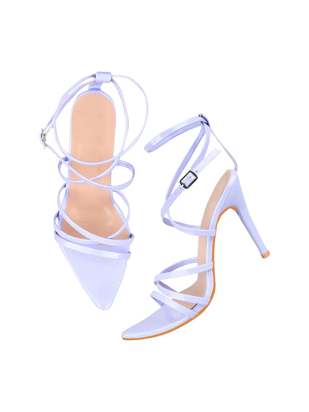 Crimson Cross-Strap Stiletto Heels