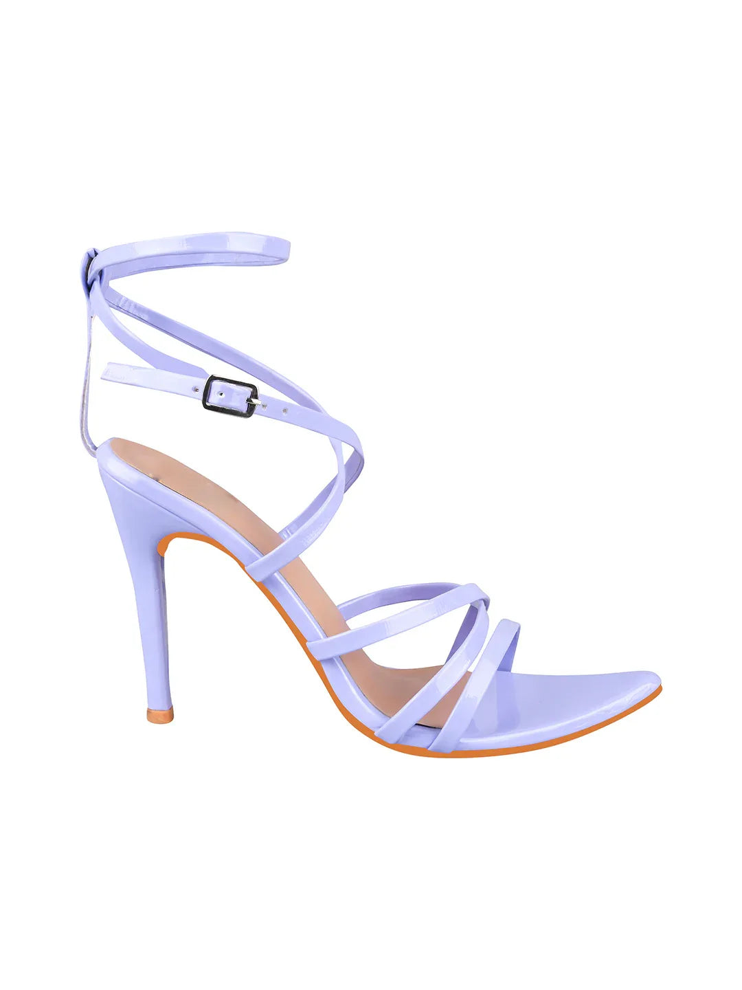 Crimson Cross-Strap Stiletto Heels