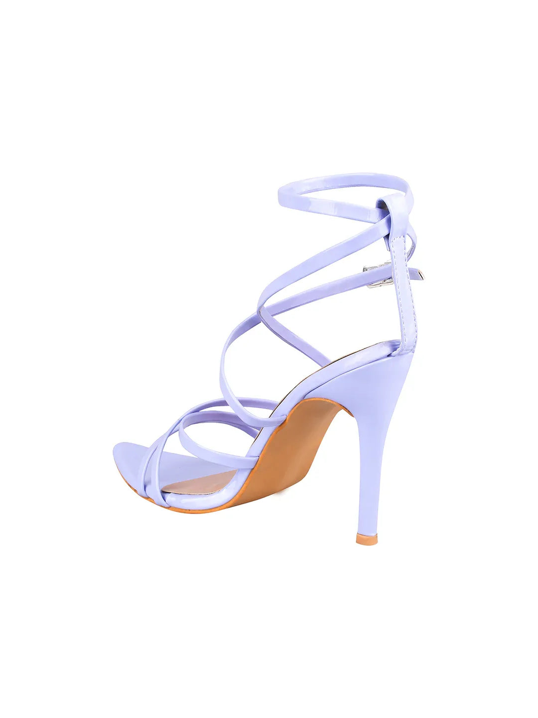 Crimson Cross-Strap Stiletto Heels