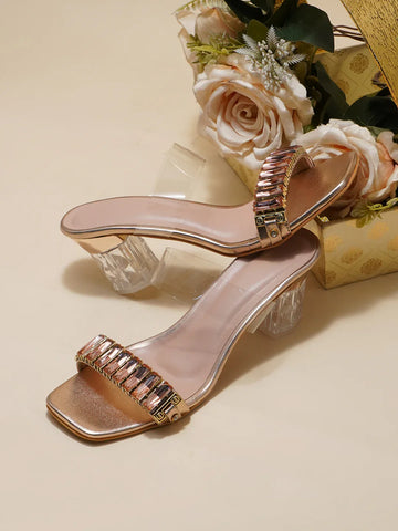 Diamond Shine Slip-On Heels