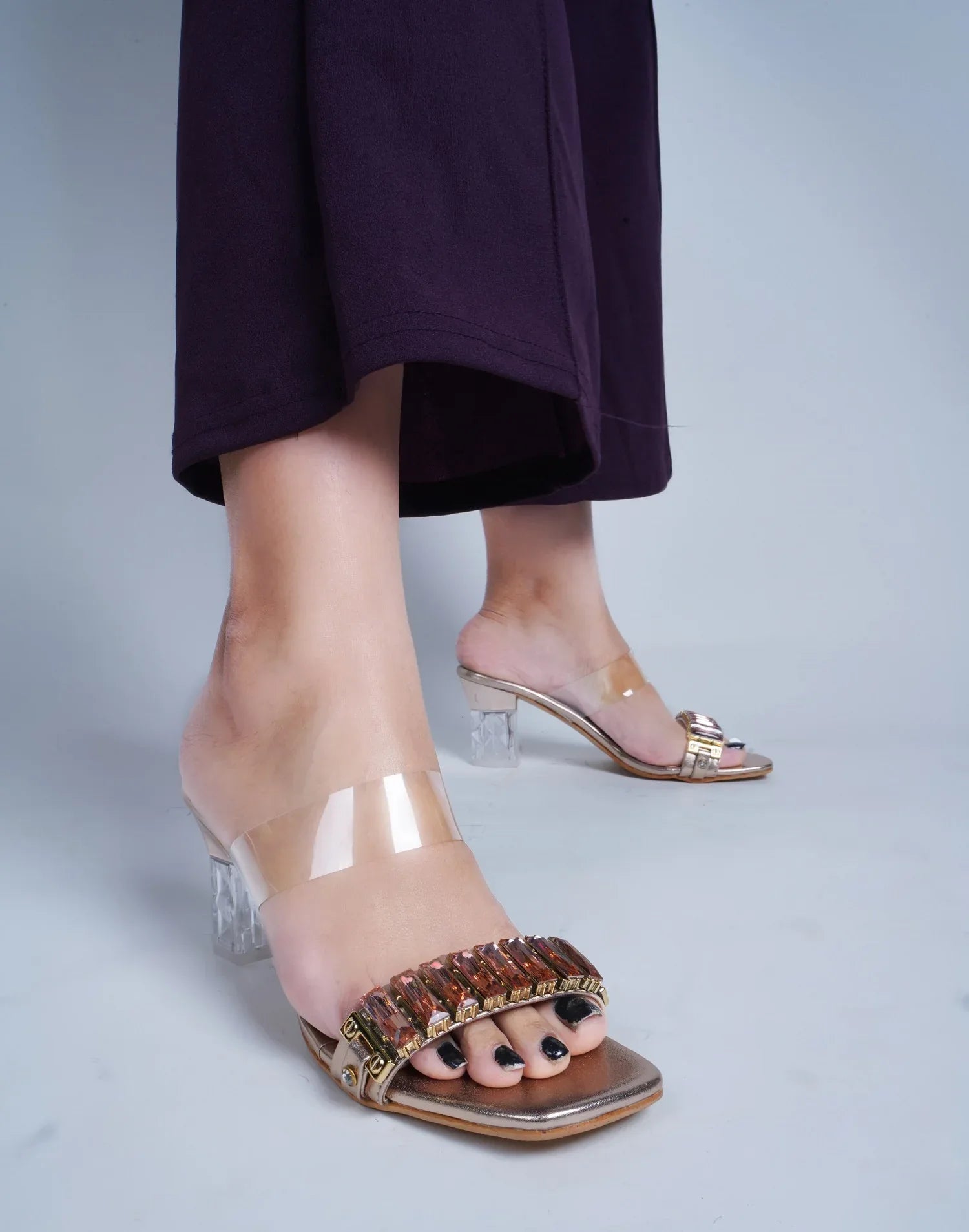 Diamond Shine Slip-On Heels