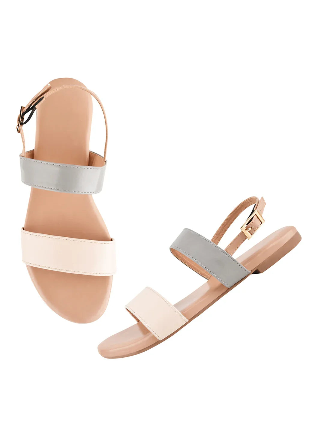Clean Look Dual Strap Flat Sandals